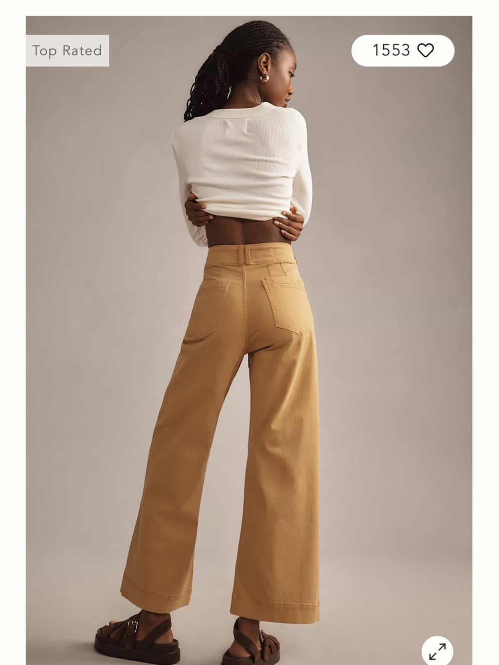 Pilcro Skipper High Rise Wide-Leg Khaki Cropped Pants - Picture 11 of 11